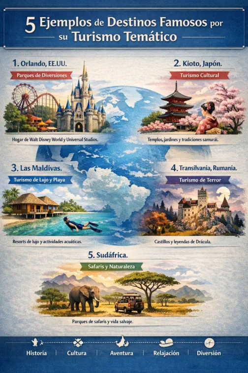 5 Ejemplos de destinos famosos por su Turismo Temático