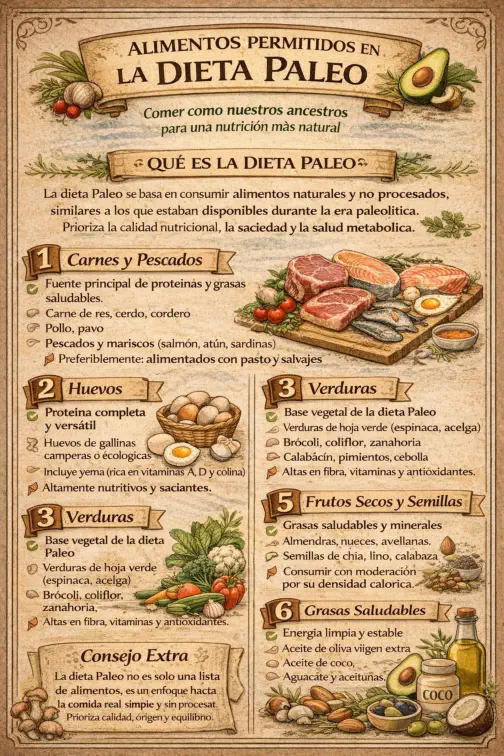 Alimentos permitidos en la dieta Paleo