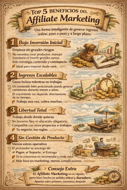 Beneficios del Affiliate Marketing