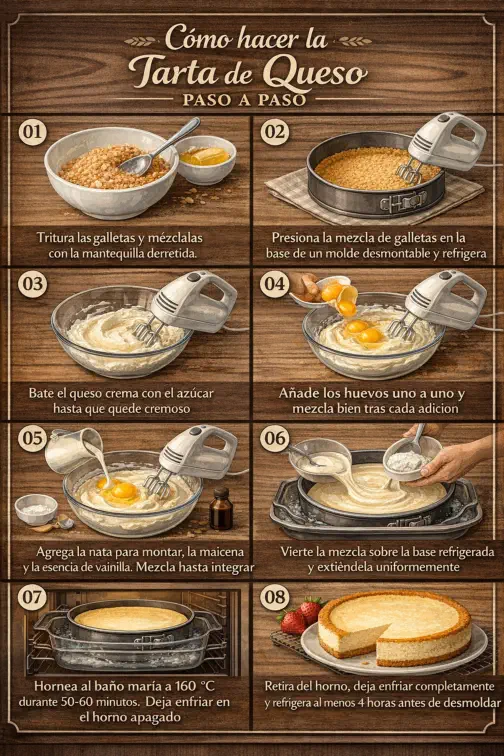 Cómo hacer la Tarta de Queso Paso a Paso