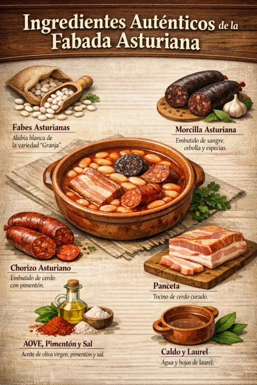 Ingredientes auténticos de la Fabada Asturiana