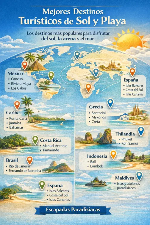 Mejores Destinos Turísticos de Sol y Playa