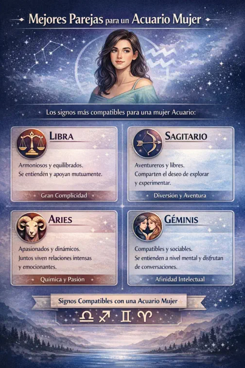 Mejores Parejas para un Acuario Mujer