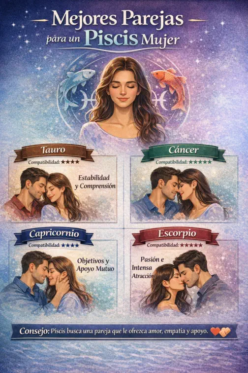 Mejores Parejas para un Piscis Mujer