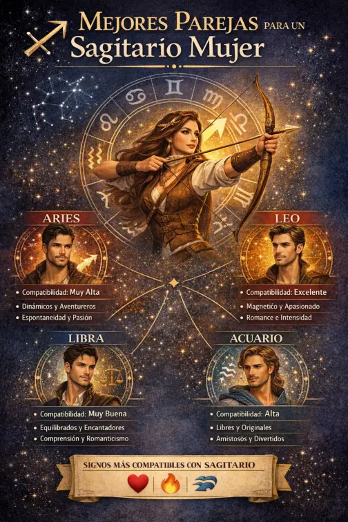 Mejores Parejas para un Sagitario Mujer