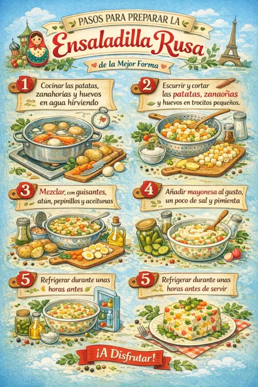 Pasos para Preparar la Ensaladilla Rusa de la Mejor Forma