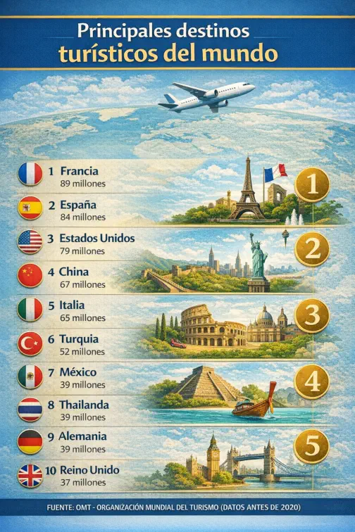 Principales destinos turísticos del mundo