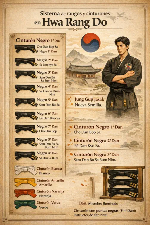 Sistema de rangos y cinturones en Hwa Rang Do