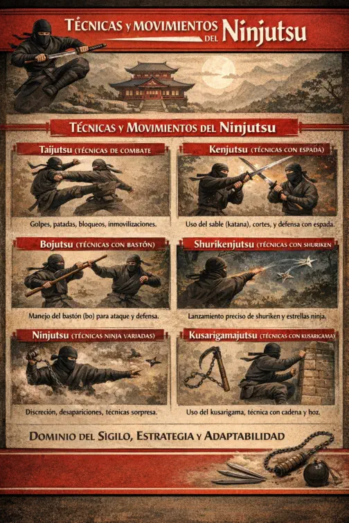 Técnicas y movimientos del Ninjutsu