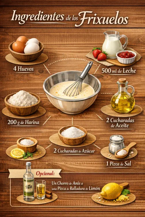 los Ingredientes de los frixuelos