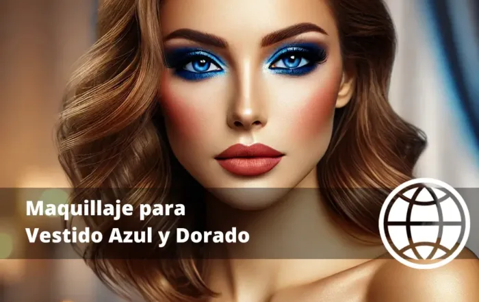 Maquillaje para Vestido Azul y Dorado