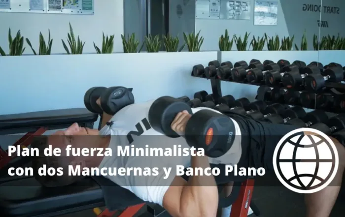 Plan de fuerza Minimalista con dos Mancuernas y Banco Plano