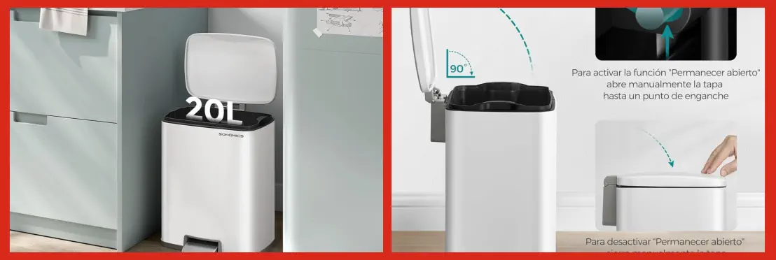 Cubos de Basura con Pedal para Cocina Pequeña