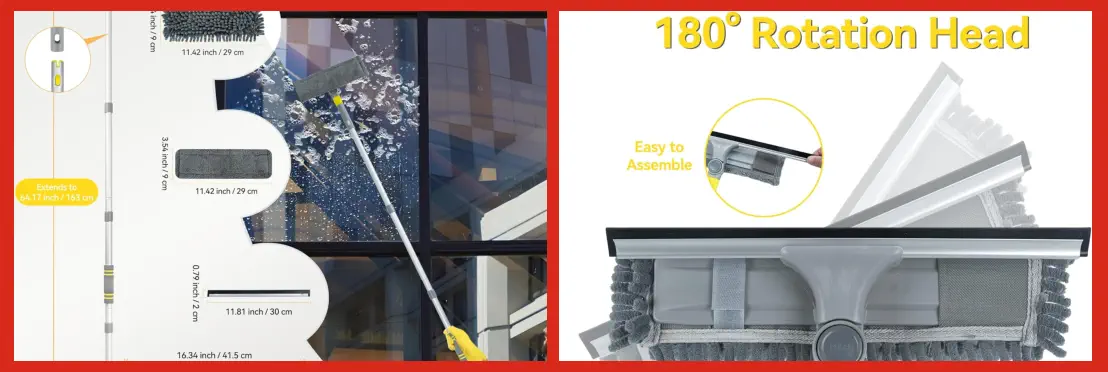 Limpiacristales con Pértiga para Ventanas Altas Limpiacristales con Pértiga para Ventanas Altas