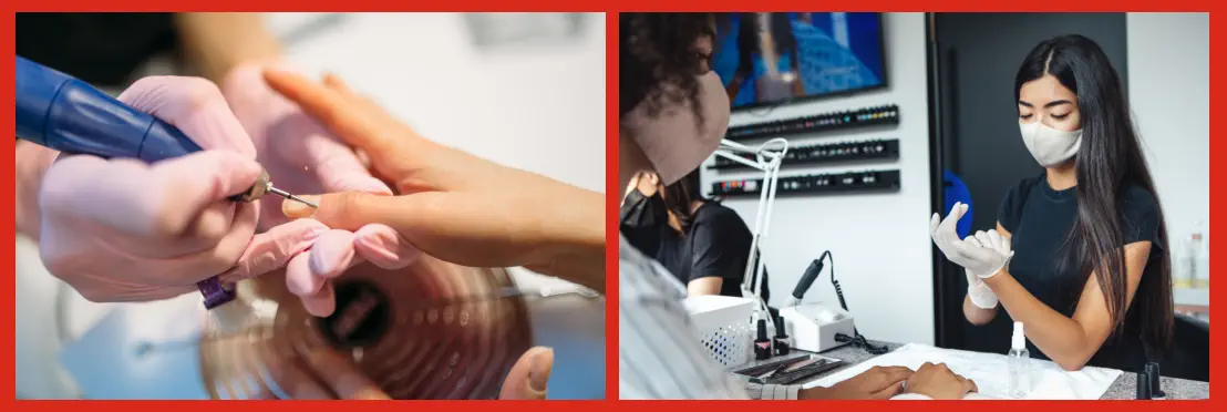 Trabajadora en estudio para hacer Uñas Acrílicas