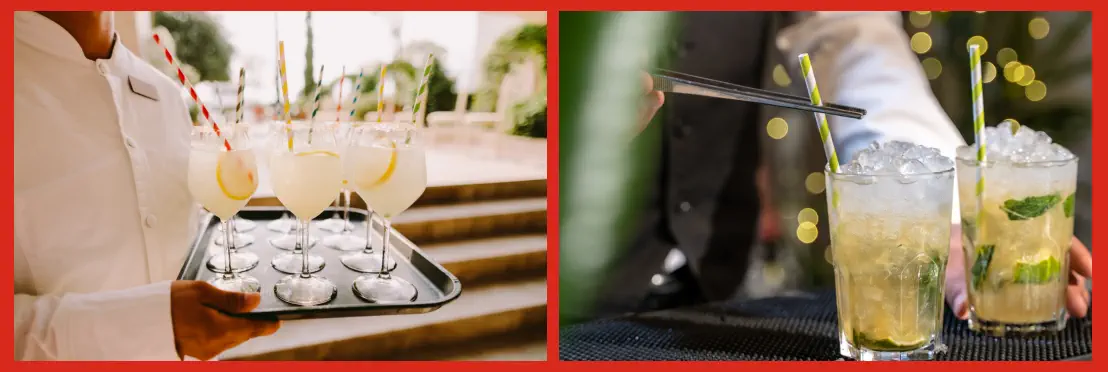 cócteles en eventos de boda