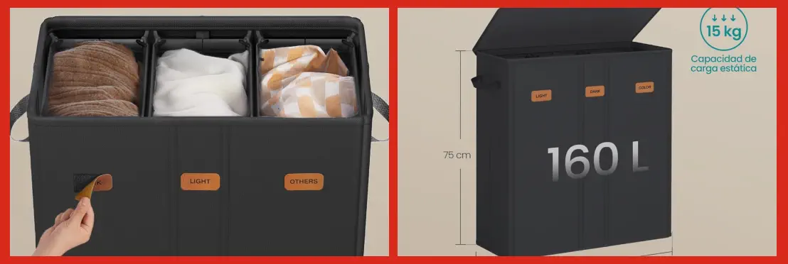 Mejores Cestos de Ropa Sucia con Tapa y Compartimentos Mejores Cestos de Ropa Sucia con Tapa y Compartimentos